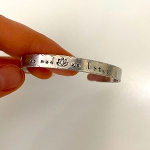 No Mud, No Lotus Women’s Silver Cuff Bracelet